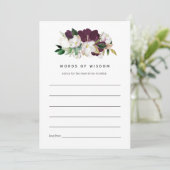 ダークプラムベルベット&ホワイト春ブライダル アドバイスカード (スタンド正面)