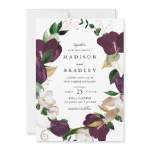 ダークプラム フラワー フレーム | ウェディング