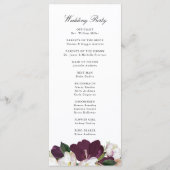 ダークプラム フローラルリース|結婚式 プログラム (裏面)