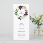 ダークプラム フローラルリース|結婚式 プログラム (スタンド正面)