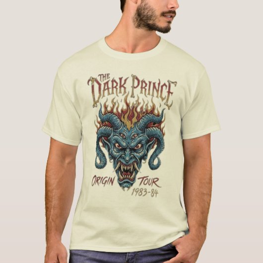 ダークプリンス:ヴィンテージ80年代ロックツアー Tシャツ (正面)