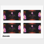 ダークプロダクトラベルエキゾチックなレインボーハワイの花 長方形シール (シート)