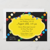 ダークヘアの少年カルーセル誕生日 5x7 招待状 (裏面)