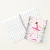 ダークヘアピンクグリッタードレスバレリナピンククラウン ノートブック (内部)