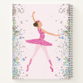 ダークヘアピンクグリッタードレスバレリナピンククラウン ノートブック (裏面)