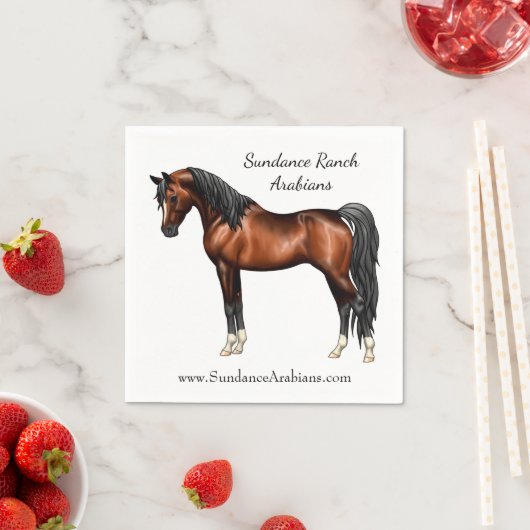 ダークベイエジプトアラビアンホース スタンダードカクテルナプキン (インサイチュ)