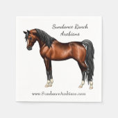 ダークベイエジプトアラビアンホース スタンダードカクテルナプキン (正面)