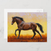 ダークベイスタリオンホースギャロッピング ポストカード (正面/裏面)
