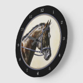ダークベイドレスセージホースブルーブラック ラージ壁時計 (傾斜)