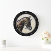 ダークベイドレスセージホースブルーブラック ラージ壁時計 (ホーム)