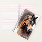 ダークベイホース水の色のカレッジルールド ノートブック (内側)