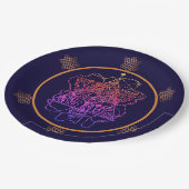ダークベリーレインボーユダヤ星 ペーパープレート (アングル)
