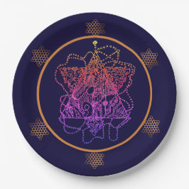 ダークベリーレインボーユダヤ星 ペーパープレート
