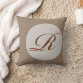 ダークベージュモノグラムRポリエステルランバーピロー クッション (ブランケット)