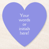 ダークペリウィンクルパープルのハート型コースター ペーパーコースター (正面)