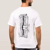 ダークホラーイラスト - 超現実的なモンスターの胸 Tシャツ (裏面)