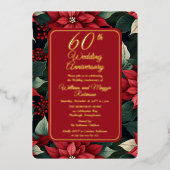 ダークホリデーフローラ結婚60周年記念パーティー 箔招待状 (正面)