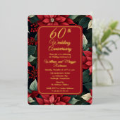 ダークホリデーフローラ結婚60周年記念パーティー 箔招待状 (立ち正面)