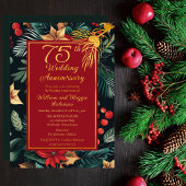 ダークホリデーフローラ結婚75周年記念パーティー 箔招待状