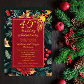 ダークホリデーフローラ40th結婚の記念日パーティー 箔招待状