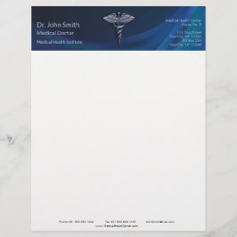 ダークホログラフィック3D医療用カドゥセスクローム レターヘッド