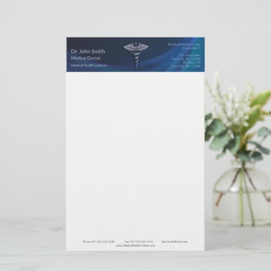 ダークホログラフィック3D医療用クロムカデュケウス 便箋 (スタンド正面)