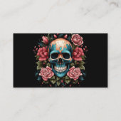 ダークホワイトとティール（緑がかった色）バラスカルタトゥーアーティスト 名刺 (裏面)