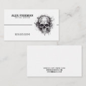 ダークホワイトとブラックスカルタトゥーアーティストタトゥーア 名刺 (正面/裏面)