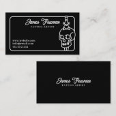 ダークホワイトとブラックスカルナイフタトゥーアーティスト 名刺 (正面/裏面)