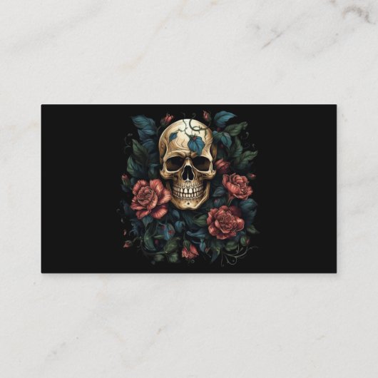 ダークホワイトとレッドローズスカルタトゥーアーティスト 名刺 (裏面)