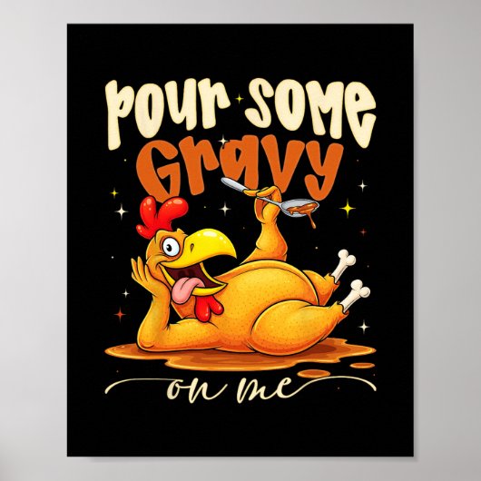 ダークホースにソースをかけて Funny Turkey Thanksgiving Di ポスター (正面)