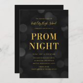 ダークボケライト フェイクゴールド 高校プロム 招待状 (正面/裏面)