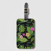 「ダークボタニカルガーデン – ヴィンテージフローラルパターン」 ラゲッジタグ (正面縦)