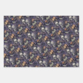 ダークボタニカルスカルハロウィーン ラッピングペーパーシート (正面3)