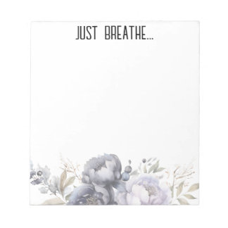 ダークボタニカルフラワーノートパッド Just Breathe Floral Notepad ノートパッド
