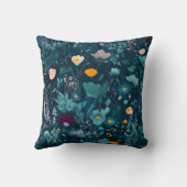 ダークボタニカルフローラルパターン装飾用クッション クッション (裏面)