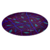 ダークボタニカルブルゴーニュの宝石の葉モノグラム カッティングボード (角)