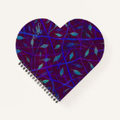 ダークボタニカルブルゴーニュの宝石の葉モノグラム ノートブック (正面)