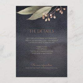 ダークボタニカル緑のヴィンテージ素朴な詳細カード エンクロージャーカード