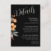 ダークボヘミアンフラワーデザインの封筒カード エンクロージャーカード (正面)