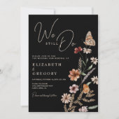 ダークボヘミアンワイルドフラワーズ 私たちは誓いを新たにします 招待状 (正面)