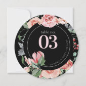 ダークボホフローラグリーンリー |の結婚テーブル番号 (正面)