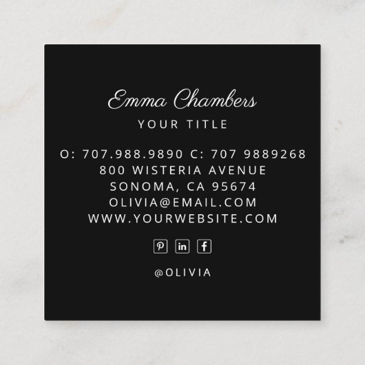 ダークボホフローラ スクエア名刺 (裏面)