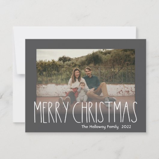 ダークボホ水玉模様クリスマスフェード写真 シーズンカード (正面)