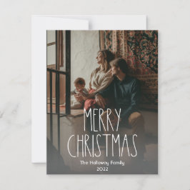 ダークボホ水玉模様クリスマスフル縦写真 シーズンカード