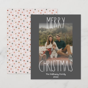 ダークボホ水玉模様クリスマス縦あせ写真 シーズンカード