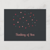 ダークポストカードカラフルにハートのかわいい雲 ポストカード (正面)