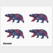 ダークポーラーベア星景ステッカー 長方形シール (シート)