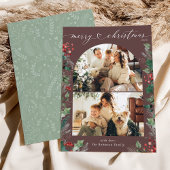 ダークマウヴユニーク2フォトアーチクリスマス シーズンカード