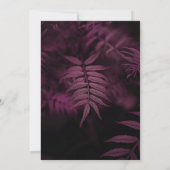 ダークマゼンタの葉 ゴシックウェディング ハンドファスティング 招待状 (裏面)